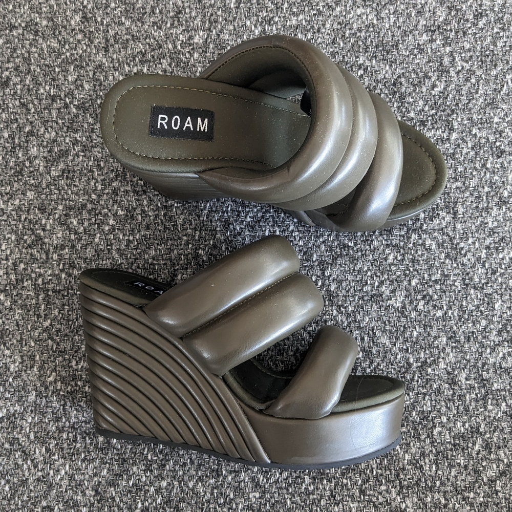 ROAM Dark Olive Wedge Heels